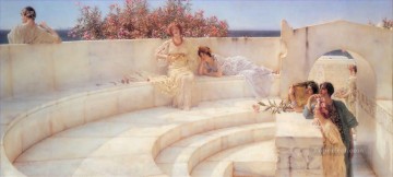 Sir Lawrence Alma Tadema Painting - Under the Roof of Blue Ionian Weather Romantic Sir Lawrence Alma Tadema